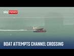 Boat appears to attempt Channel crossing from France