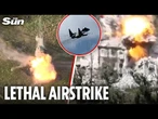 Dramatic moment Ukrainian fighter jet BOMBS Russian positions in Zaporizhzhia