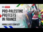 Watch live: Pro-Palestine protests in France ahead of Israel playing France tomorrow