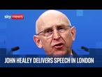 Defence Secretary John Healey delivers speech in London
