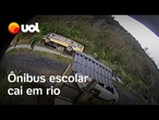 Ônibus escolar cai em rio de SC; motorista estava alcoolizado