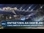 DRESDEN: Eilmeldung! Carolabrücke teilweise eingestürzt! Rettungskräfte an Elbe im Einsatz!