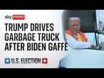 Donald Trump stages garbage truck stunt following Joe Biden's comments | US Election 2024