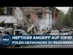 KRIEG IN DER UKRAINE: Kiew von russischen Drohnen-Attacken überzogen! Polen muss Luftraum schließen