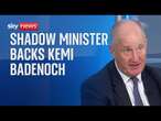 Shadow business secretary Kevin Hollinrake backing Kemi Badenoch for Tory leader