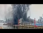 Le moment où un drone marin explose dans le port de Constanța, en Roumanie