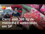 Carro é apreendido com 300 kg de maconha após perseguição em SP; veja vídeo