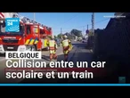 Belgique : collision entre un car scolaire et un train, plusieurs victimes • FRANCE 24
