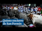 Quinto encierro de San Fermín con toros de José Escolar Gil: aumento en afluencia de participantes