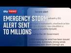 Millions sent government text warning them of approaching Storm Darragh