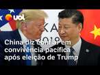 EUA e China: Xi Jinping reage à vitória de Trump e diz confiar em convivência pacífica entre países