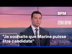 Jordan Bardella (RN) "souhaite que Marine Le Pen puisse être candidate" à l'élection présidentielle