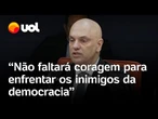 Moraes defende STF e afirma: 'Não nos faltará coragem para enfrentar os inimigos da democracia'