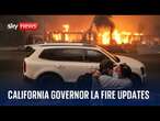 Live: California Governor Gavin Newsom discusses LA fires latest - with at least 16 people dead