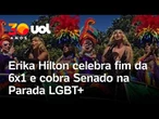 Erika Hilton cobra Senado e defende o fim da escala 6x1 durante a Parada LGBT em SP; vídeo