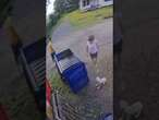 Sickening moment woman throws PUPPIES into dumpster