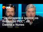 Datena rebate Nunes após ser chamado de ‘destemperado’: ‘Destempero é ignorar os ônibus do PCC'