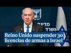 Reino Unido suspender 30 licencias de exportación de armas a Israel