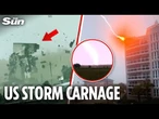 Moment fierce tornado rips off shopping centre roof as apocalyptic storms batter US