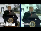 Side-by-side comparison of BBC-edited Trump speech from day of Capitol attack with original