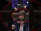 La ministra británica de Economía llora en su escaño del Parlamento #uk #viralvideo #viralshorts