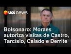 Moraes autoriza visitas de Cláudio Castro, Caiado, Tarcísio e Derrite a Bolsonaro