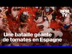 Espagne: "La Tomatina", une gigantesque bataille de tomates