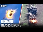 Russian Shahed drone EXPLODES mid-flight after being blasted out of the sky by Ukraine's air command