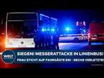 SIEGEN: Messerattacke in Linienbus! Frau sticht auf Fahrgäste ein - sechs Verletzte!