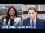 UK decision to cancel some arms exports to Israel 'shameful', Israeli minister says