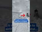 Shocking moment a snowmobiler triggers an avalanche