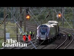 Emergency services attend to injured after two trains collide near Bedford