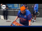 JPMorgan Chase fires employee takes Knicks-painted trash can