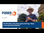 Em Brasília, Lula pesca peixe de 6 kg: “Esse é meu grande presente”