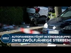 DINSLAKEN: Autofahrerin fährt in Kindergruppe! Zwei Zwölfjährige sterben!