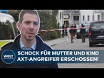 HORROR IN HILZINGEN: Kind mit Axt bedroht! Mann schlägt auf Auto ein – tot nach Polizeischüssen!