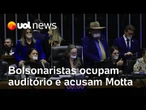 Bolsonaristas ocupam auditório e dizem que Motta usaria local para driblar obstrução do plenário