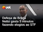 Defesa de Braga Netto gasta 5 minutos fazendo elogios ao STF: 'Magistrado mais experiente do país'