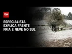 Frente fria no país: especialista explica fenômeno que provocou neve no Sul | AGORA CNN