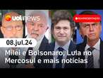 Bolsonaro e Milei, eleição na França, ex-ministro fala em recado | UOL News 1ª Edição Reapresentação