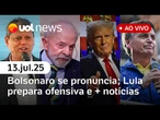 EUA x Brasil: Bolsonaro se pronuncia após tarifas de Trump; Lula prepara ofensiva; e mais | UOL News