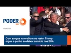 Com sangue na orelha e no rosto, Trump ergue o punho ao deixar comício nos EUA