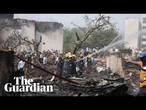 Footage shows aftermath at Air India flight 171 crash site
