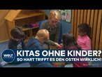 GEBURTENRÜCKGANG IM OSTEN: Tausende Kita-Plätze ungenutzt – Kommunen reagieren mit Kürzungen!