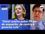 Reinaldo: Gleisi acerta sobre PT ser de esquerda; de centro é governo Lula