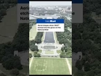 Aerial images show '8647' etched into grass on the National Mall