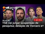 TSE vai decidir sobre suspensão de pesquisa com queda de Flávio Bolsonaro; delação de Vorcaro e mais