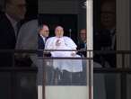 Pope Francis makes first public appearance since hospital stay