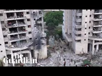 Footage shows damage to apartment complex in Israel after Iranian strike