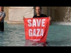 Rome, une fontaine "en sang" contre les accords militaires avec Israël